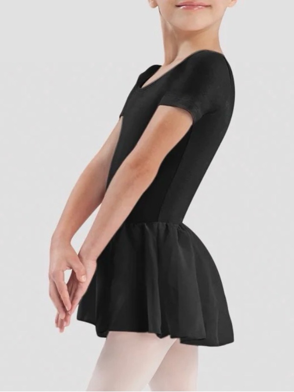 Girls Bloch Ballet Short Sleeve Skirted Leotard in Black - 2-4Y